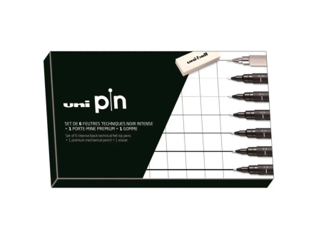 uni-ball Set d'instruments d'écriture pin, coffret de 8