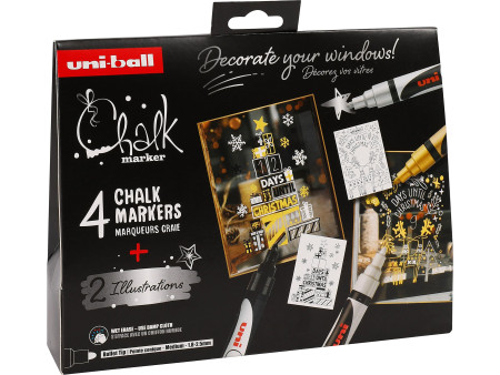 uni-ball Marqueur craie Chalk marker, coffret Noël SCANDI