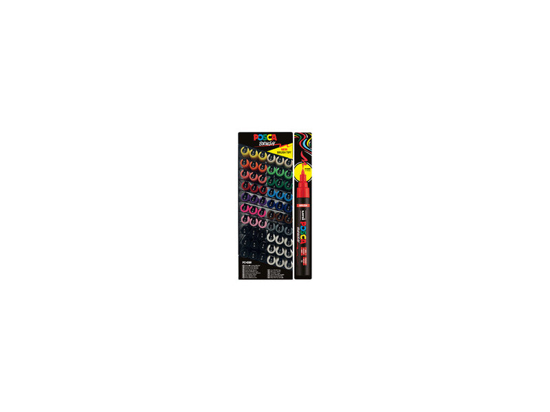 POSCA Marqueur à pigment PC5M BRUSH, présentoir de 60