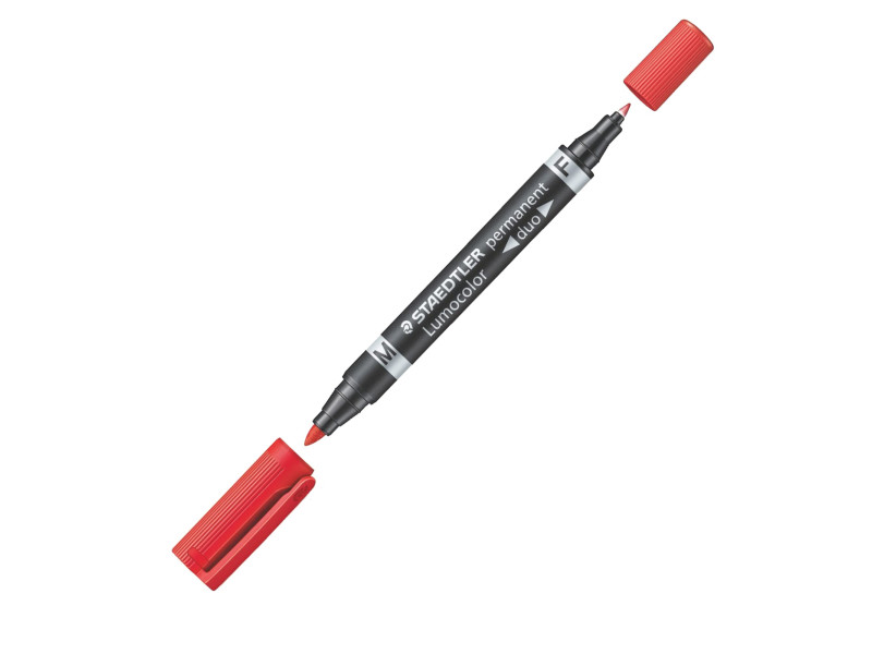 STAEDTLER Marqueur permanent 348 Lumocolor duo, rouge