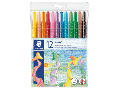 STAEDTLER Crayon en cire Noris, étui plastique de 12