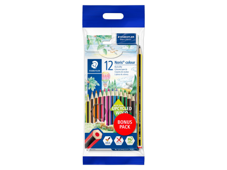 STAEDTLER Crayon de couleur Noris pack bonus, 12 pièces