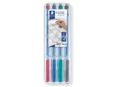 STAEDTLER Marqueur correctable 305M Lumocolor, étui de 4