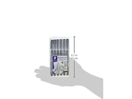 STAEDTLER Feutre à pigment, étui de 4+2 GRATUIT, noir