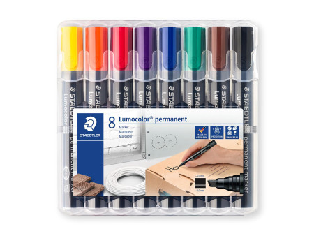 STAEDTLER Marqueur permanent 350 Lumocolor, étui de 8