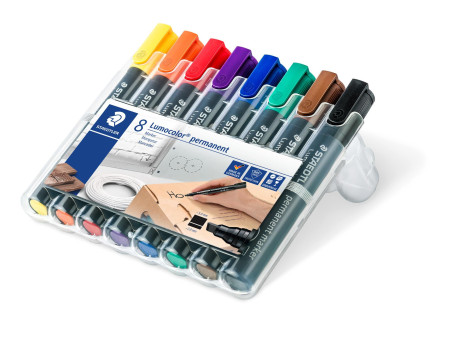 STAEDTLER Marqueur permanent 350 Lumocolor, étui de 8