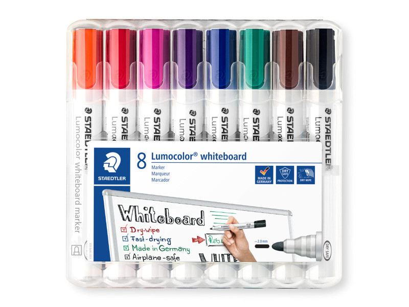 STAEDTLER Marqueur tableau blanc 351 Lumocolor, étui de 8