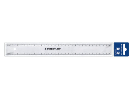 STAEDTLER Règle plate, 300 mm, en plastique, transparent