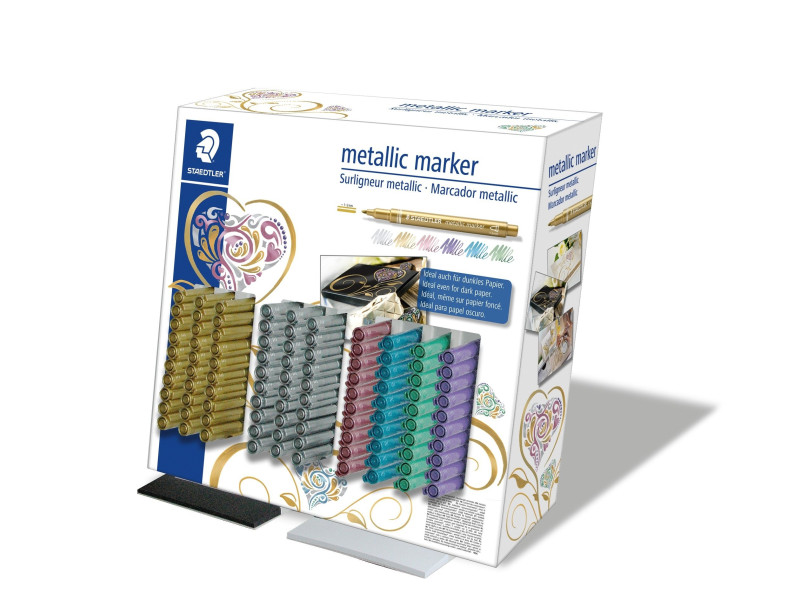 STAEDTLER Marqueur permanent Metallic, présentoir de 100
