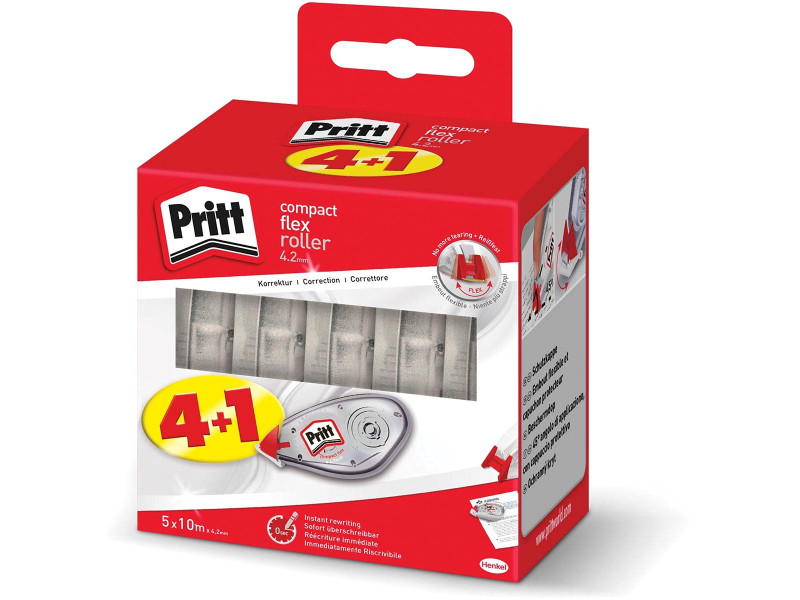 Pritt Rouleau correcteur Compact Flex, 4,2mm x 10m,promo 4+1