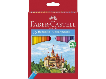 FABER-CASTELL Crayons de couleur CASTLE, étui de 36