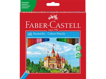 FABER-CASTELL Crayons de couleur CASTLE, étui de 48