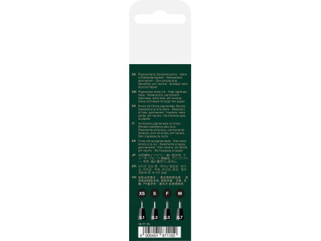 FABER-CASTELL Feutre PITT artist pen, étui de 4, noir