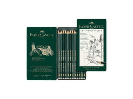 FABER-CASTELL Crayon CASTELL 9000 Design, étui de 12