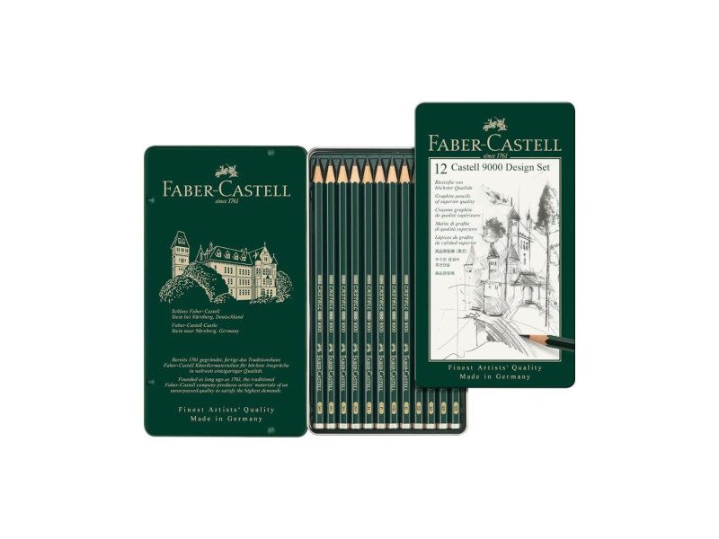 FABER-CASTELL Crayon CASTELL 9000 Design, étui de 12