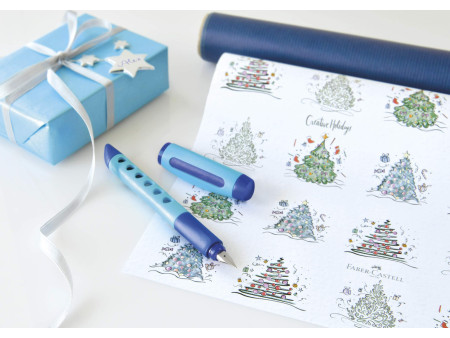 FABER-CASTELL Stylo plume éducatif Scribolino, bleu