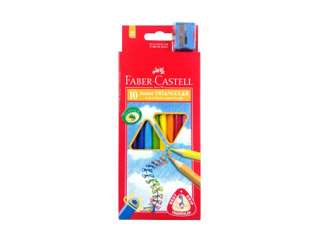 FABER-CASTELL Crayons de couleur Jumbo triangulaire, 10 étui