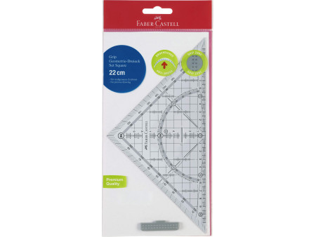 FABER-CASTELL Equerre géométrique GRIP grand, avec poignée