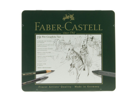 FABER-CASTELL Kit PITT GRAPHITE medium, étui de 19 pièces