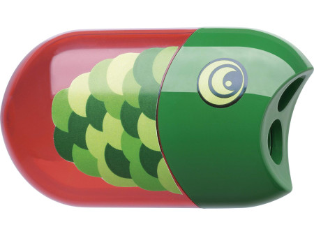 FABER-CASTELL Taille-crayon double 'poisson', rouge/vert