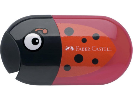 FABER-CASTELL Taille-crayon double 'coccinelle', rouge/noir