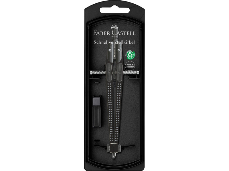 FABER-CASTELL Compas à réglage rapide GRIP, noir