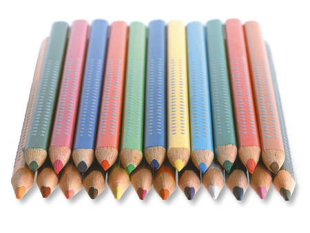 FABER-CASTELL Crayons de couleur Jumbo GRIP, étui en métal