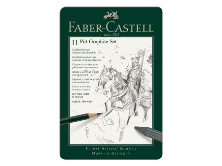 FABER-CASTELL Kit PITT GRAPHITE petit, étui de 9 pièces