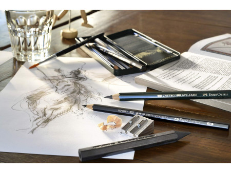 FABER-CASTELL Kit PITT GRAPHITE petit, étui de 9 pièces