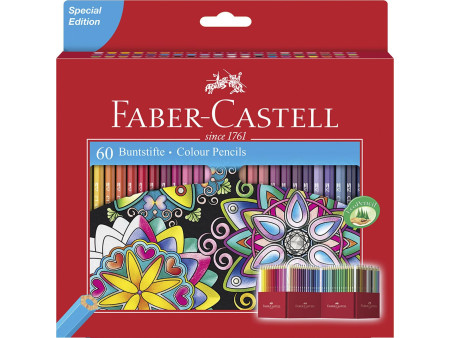 FABER-CASTELL Crayons de couleur hexagonaux CASTLE, étui en