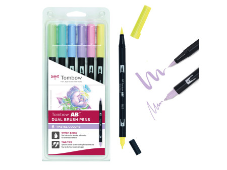 Tombow Feutre double pointe ABT DUAL BRUSH PEN, tons pastel