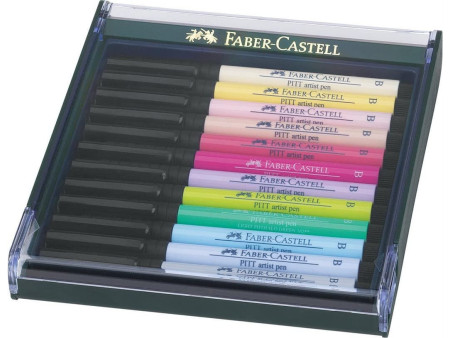 FABER-CASTELL Feutre PITT artist pen, étui de 12