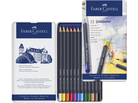 FABER-CASTELL Crayons de couleur GOLDFABER, étui en métal