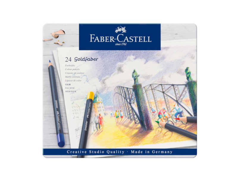 FABER-CASTELL Crayons de couleur GOLDFABER, étui en métal
