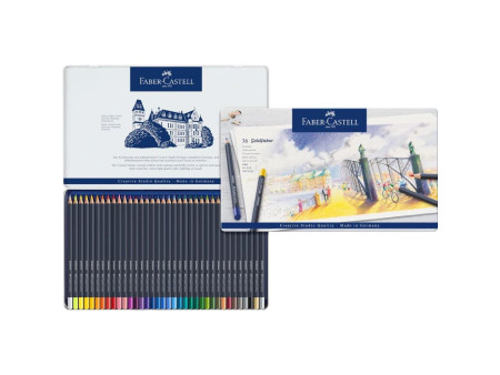 FABER-CASTELL Crayons de couleur GOLDFABER, étui en métal