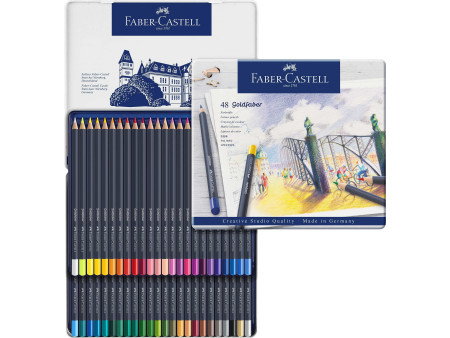 FABER-CASTELL Crayons de couleur GOLDFABER, étui en métal