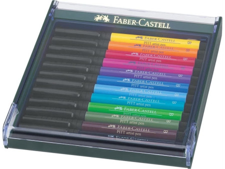 FABER-CASTELL Feutre PITT artist pen, ètui de 12