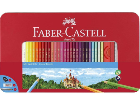 FABER-CASTELL Crayons de couleurs hexagonaux CASTLE, étui en