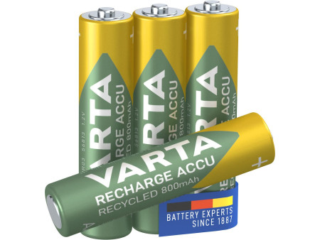 VARTA Pile NiMH 'RECHARGE ACCU Recycled', Micro AAA, 800 mAh