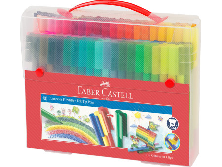FABER-CASTELL Stylo feutre CONNECTOR PEN, coffret de 80