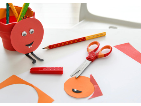 FABER-CASTELL Ciseaux scolaires GRIP, en blister, rouge