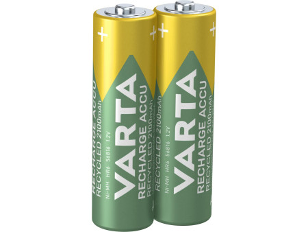 VARTA Pile NiMH 'RECHARGE ACCU Recycled', Micro AA, 2100 mAh