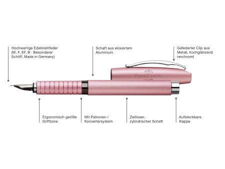 FABER-CASTELL Stylo à bille Essentio Aluminium, rosé