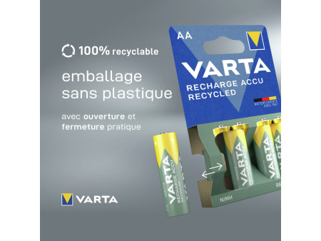 VARTA Pile NiMH 'RECHARGE ACCU Recycled', Micro AA, 2100 mAh