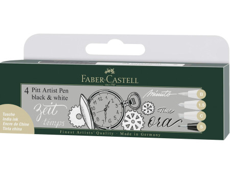 FABER-CASTELL Feutre PITT artist pen, étui de 4