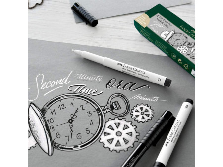 FABER-CASTELL Feutre PITT artist pen, étui de 4