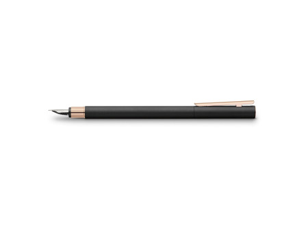 FABER-CASTELL Stylo plume NEO Slim métal, noir/rose, M