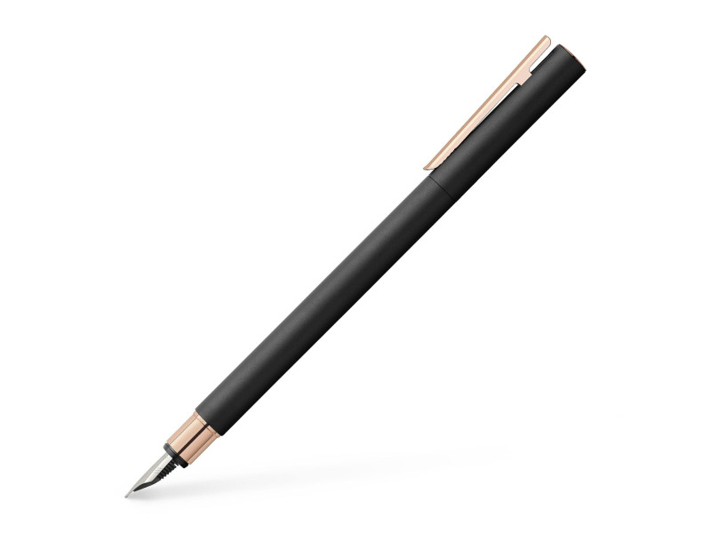 FABER-CASTELL Stylo plume NEO Slim métal, noir/rose, EF