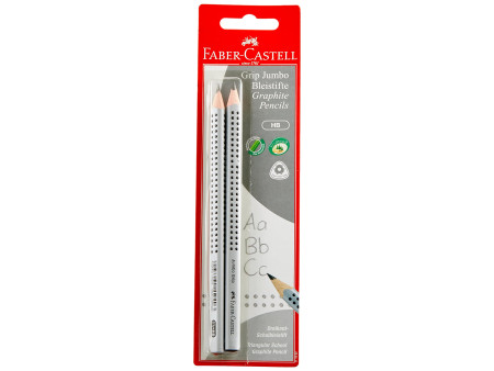 FABER-CASTELL Crayon graphite Jumbo GRIP, blister de 2