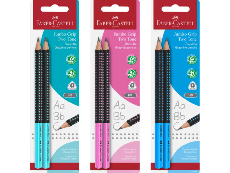 FABER-CASTELL Crayon Jumbo GRIP TWO TONE, carte blister